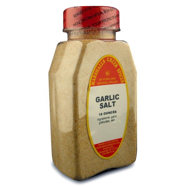 GARLIC SALT FRESHLY PACKED IN LARGE JARS, spices, herbs, seasonings