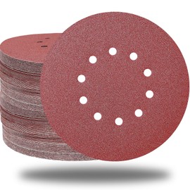Sackorange 100 PCS 9 Inch 10 Hole Hook and Loop Sanding Discs Set - 60 80 120 150 240 Grits Aluminum Oxide Sander Paper for ‎9" Drywall Sander Wood Furniture Finishing