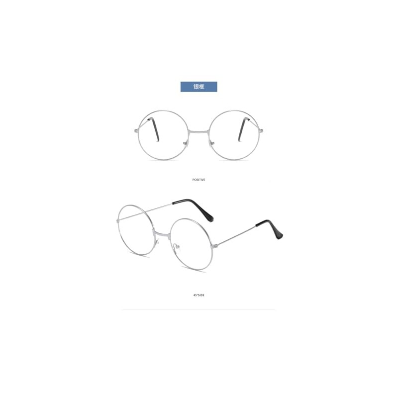 Frogsnout Date Glasses, Silver Rim, 2.1 inches (53 mm), No