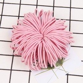 LEDUODO 120Pcs 3mm Elastic Hair Ties - Rubber Hair Ties Hair Bands No Crease Ponytail Holder for Girls Women (Pink)