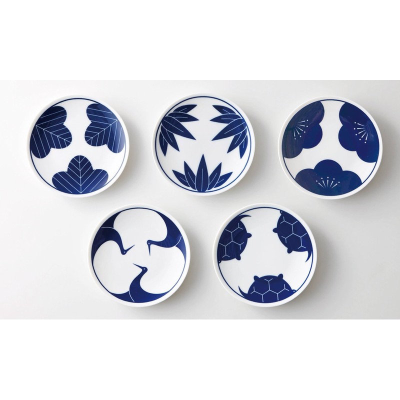 m17601 enngi 小皿 Stamped Dyed with Crane