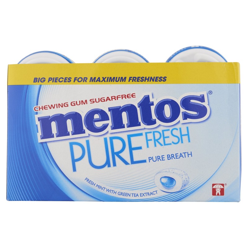 Mentos Gum Pure Fresh, fresh mint (Pack of 6, 50-Piece)
