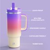 40 oz Tumbler with Handle and Straw: Stainless Steel Insulated
