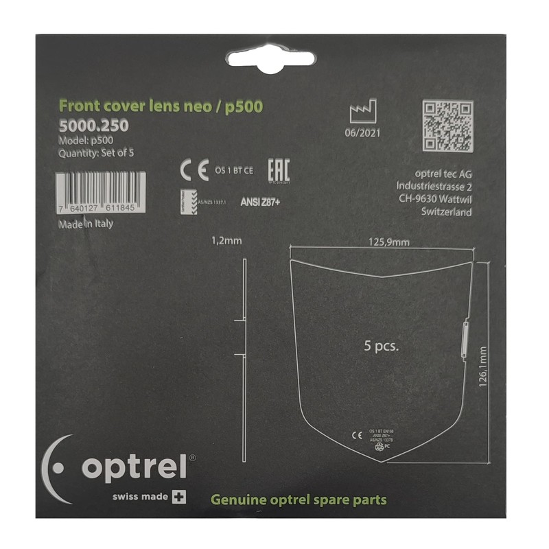Format 7640127611845 Front Washer Optrel P550 Set of 5