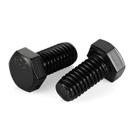 1/4-20 x 1/2“ Hex Head Bolts, Fully Threaded, Stainless Steel 304(18-8) Bolt, Black Oxide Finish, Quantity 25