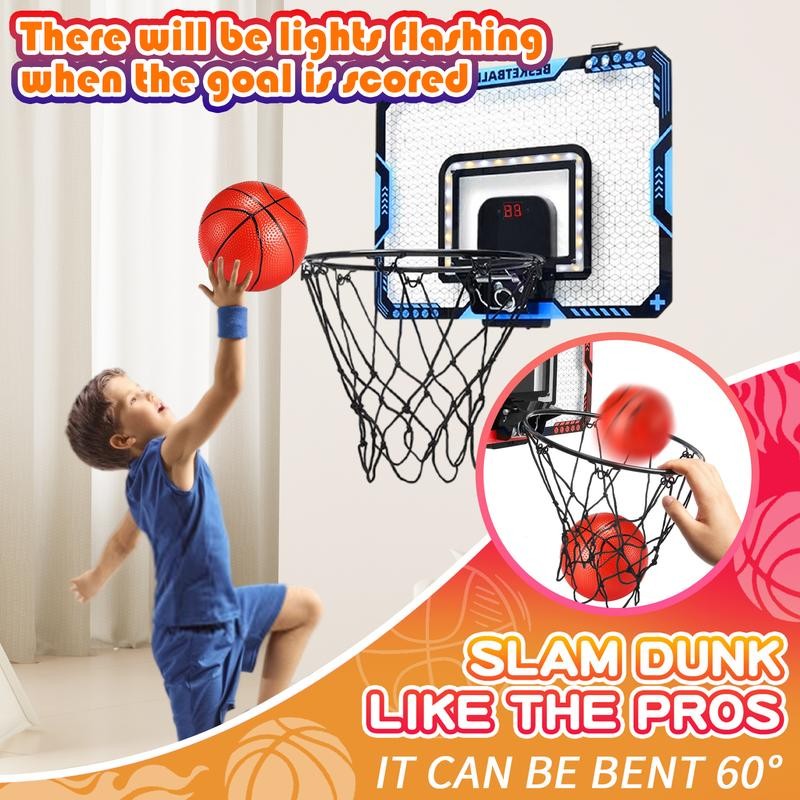 Indoor Basketball Hoop, Basketball Hoops Over The Door with LED