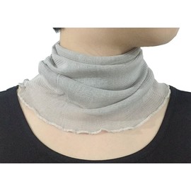 Karokak Neck Cover, Tulle Net, UV Protection, Silk, UV Protection, Ceremonial Occasions, Neck Warmer, Sunburn Protection, UV Protection, gray