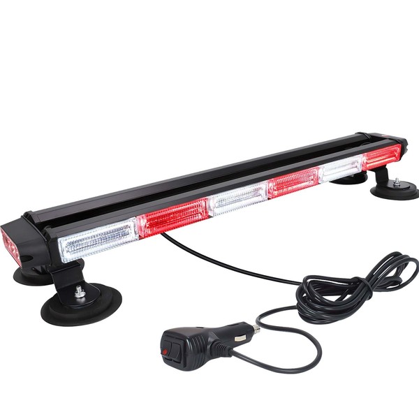 MIRUNNY White&Red Strobe Lights 12V, 26 Inch Emergency Warning Light