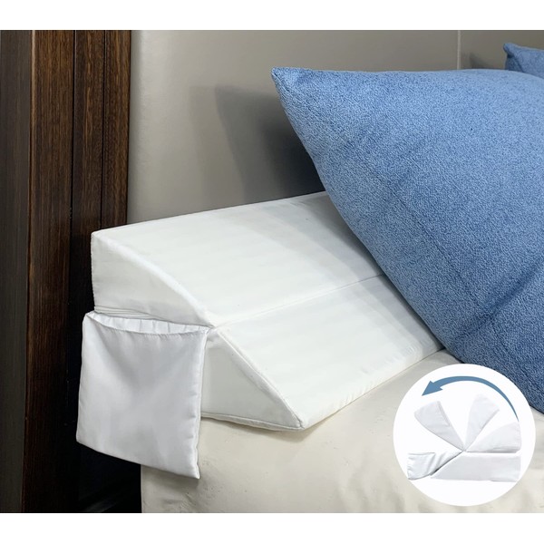 Limthe Full Bed Wedge Pillow Stopper,Bed Gap Filler (0-7"),Headboard Pillow,Mattress Gap Cover,Adjustable Foam Wedge Pillow Fill Gap Between Headboard/Wall and Mattress, (White 54"x10"x6")