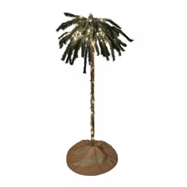 Tree Buddees 7 Foot Palm Christmas Tree Sand Colored Skirt Pre-lit 100 White LED