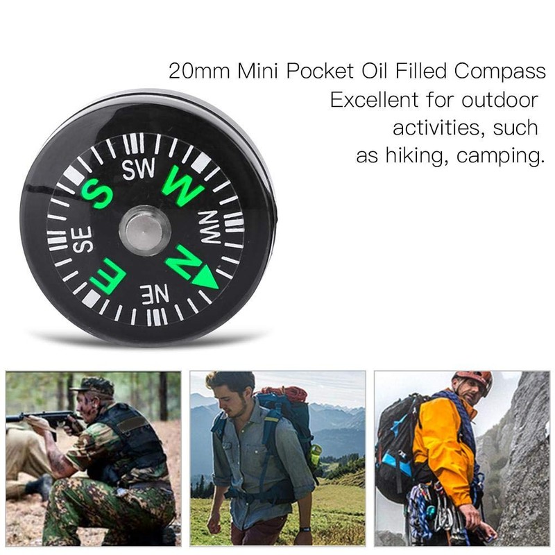 DEWIN Pocket Compass, Pack of 12, 20 mm Mini Pocket