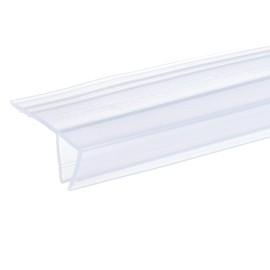 METALLIXITY Glass Door Seal Strip (39.37"), Drip Rail (3/4") Fit for Glass (5/16") F Type Frameless Door Sweep - for Bathroom, Office