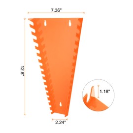 HARFINGTON 4pcs Wrench Organizer, 16-Slot Each Wrench Holder, Wrench Rack Tray Storage For Tool Box, For Wrenches with Size SAE:1/4" - 1" Metric 6mm-24mm, Orange