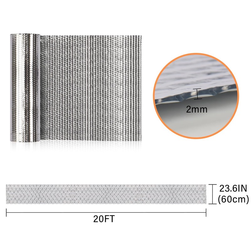 VUAOHIY Double Reflective Insulation Roll, 23.6''X15' Double-Sided Aluminum Bubble Insulation