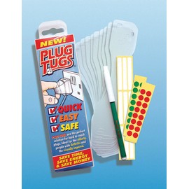 Plug Tugs Pack of 10 easy removal reduces strain on wrist elderly disabled