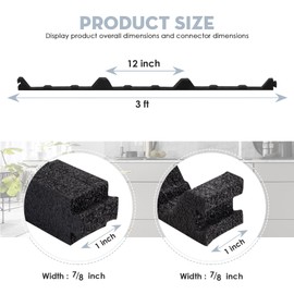 SuperDi 12in Inside 10Pcs - 12" Classic Ribbed Profile Foam Closure Strip Fits for Metal Corrugated Roofing Panels Sheets - 3' Long Intside Roof Closure Strips (Closed-Cell Foams Material)