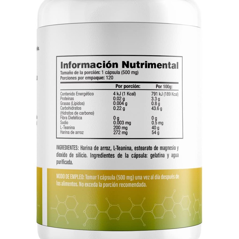 L-Teanina 200mg - 120 Cápsulas - Salud & Vida MX