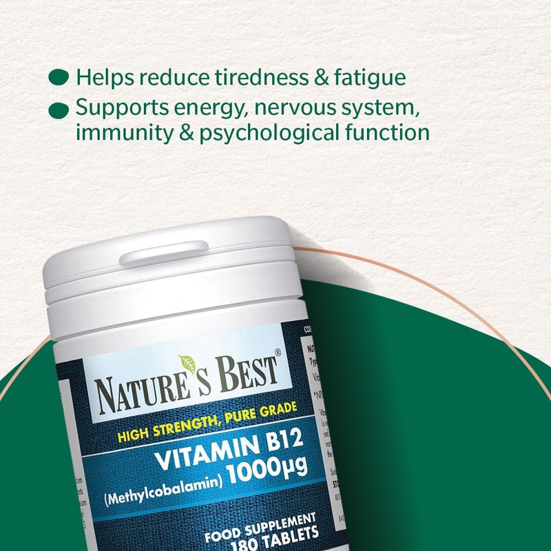 Nature's Best Vitamin B12 (Methylcobalamin) 1,000µg - High Strength Supplement