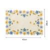 2pack Rectangular lace Doilies,yellow blue Floral Cutwork Embroidered Placemats Vase