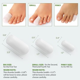Gel Pinky Toe Sleeves Toe Protectors - Bukihome 8 Pack Silicone Toe Caps with Aloe Vera Extract - Toe Protections Cushions for Women & Men - Protect Corns, Blister