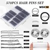 570Pcs Black Bobby Pins for Women, 2 & 2.4In Hair