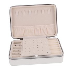 ORFOFE Jewelry Organizer Box Zipper Portable Travel Jewelry Storage Case for Earrings Necklaces and Bracelets Design for Women Compact for Easy Carrying