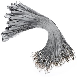 Segus Lanyard with Carabiner, Pack of 50 Lanyards for Hanging, Key Chain Long, Key Chain Band for Office, School, Hospital, Factory (Dark Grey)