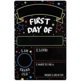 First Day Last Day of School Double Sided Sign (Dry Erase Board for Liquid Chalk Markers - 12" x 7.9")