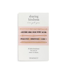 DEMDACO 1004440288 Sharing Kindness Womens Sand and Gold Tone Stone and Metal Layering Bracelet Set of 5