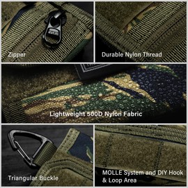 TACTICAL GEEK Storage A2 S EDC Pouch Organizer, Nylon Coin Purse, Multi-Purpose Storage Pocket, Cool Slim Multitools Pocket Organizer for Men, Compact Gadget Pouch for Daily Carry Camouflage