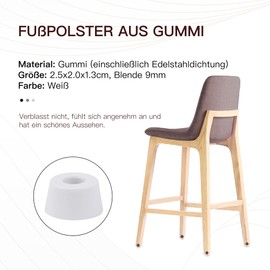 CNBTR 25x20x13mm White Rubber Feet Pads Table Desk Tips Foot Caps Cabinet Furniture Chair Covers Tool Pack of 10