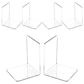 VMUTGA VMUTGA 6PCS Klarer Buchstützen, Buchständer aus Acryl, Buchstütze für Büro Schule Bibliothek, Schlafzimmer Transparente Dekoration