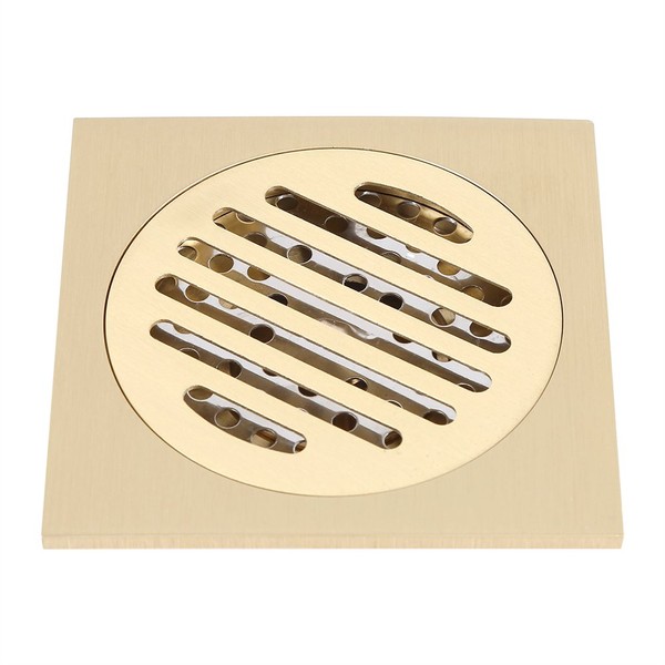 Square Floor Drain Bathroom Shower Waste Grid Brass Constructed Strainer
