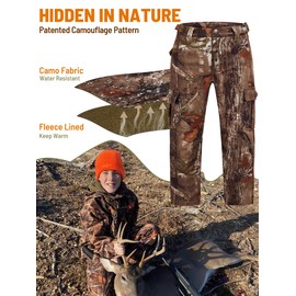 NEW VIEW Kids Camo Hunting Pants Silent, Youth Hunting Clothes for Cold Winter, Camouflage Hunting Pants for Boys & Girls (M, Camo Tree)