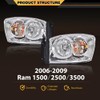 ANDPLAY Headlights w/Bulbs Compatible with Dodge Ram 1500 2006 2007