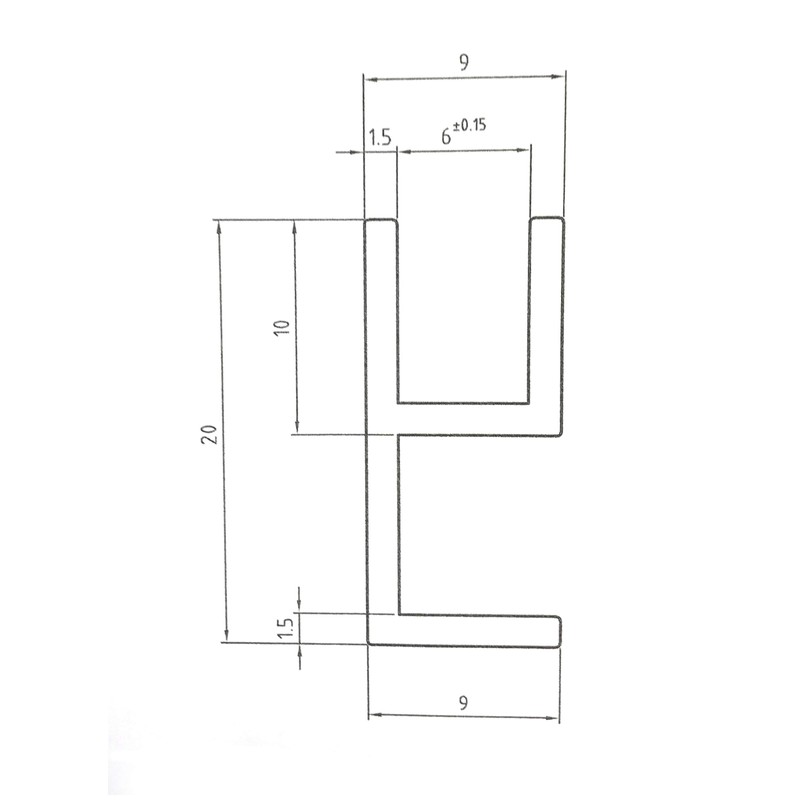 Aluminium Corner Profile Anodised Aluminium Rail Aluminium Profile 20 x