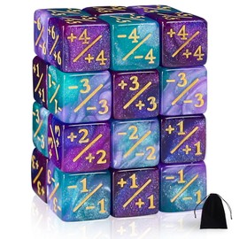 24 Pieces MTG Dice Counters Token Dice Glitter Dice Sparkle Dice, D6 Dice Cube,Loyalty Dice Compatible with MTG, CCG, Card Gaming Accessory
