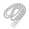 Shoulder Strap Shoulder Bag Silver Plated Chain PU Leather Braid