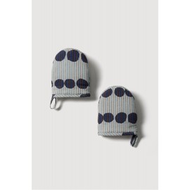 JAJU [JAJU] Drawing Dot Cotton Mini Oven Mitts 2pcs_Blue