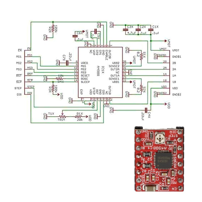 RUIZHI A4988 5PCS RepRap Stepper Motor Driver Module HR4988 3D