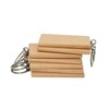 Big Rectangle Wood Engraving Blanks Wooden Key Tag With Keychain