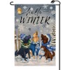 Dogs Hello Winter Garden Flag 12x18 Inch Vertical Double Sided