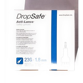 HTL STREFA 9690 Safety Lancet, Universal, 23G Needle, 1.8mm Depth, Blue, 100/bx