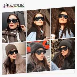 HERJOUR Oversized Retro Aviator Sunglasses Womens Mens 70s Classic Vintage Sun Glasses AR82227