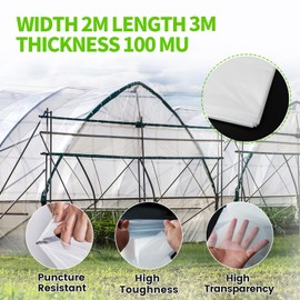 Greenhouse Film, 2 x 3 m Greenhouse Film, Transparent Polyethylene Film, Garden Film, Greenhouse Film, Plastic Film for Greenhouse, Tomato House, Polytunnel