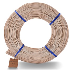 VFULIE Basket Round Reed 1-Pound Coil Basket Weaving Cane for Chair Making and Wicker Weaving DIY Furniture Making Supplies (#3)