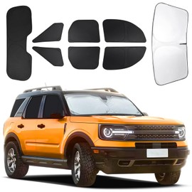 for Ford Bronco Sport 2021-2025 Car Window Shades, 8pcs Privacy Sun Shade Set for Front Windshield Side and Rear Windows, Full Window Covers Keeps Vehicle Cool for Camping Napping