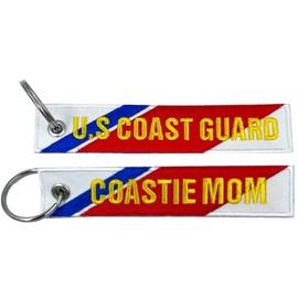 BL16-024 USCG embroidered Coast Guard MOM Keychain Coastie Flag Luggage Tag