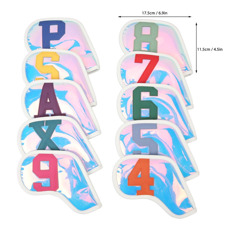 10 Pcs Golf Club Headcover PU Golf Club Protector Golf