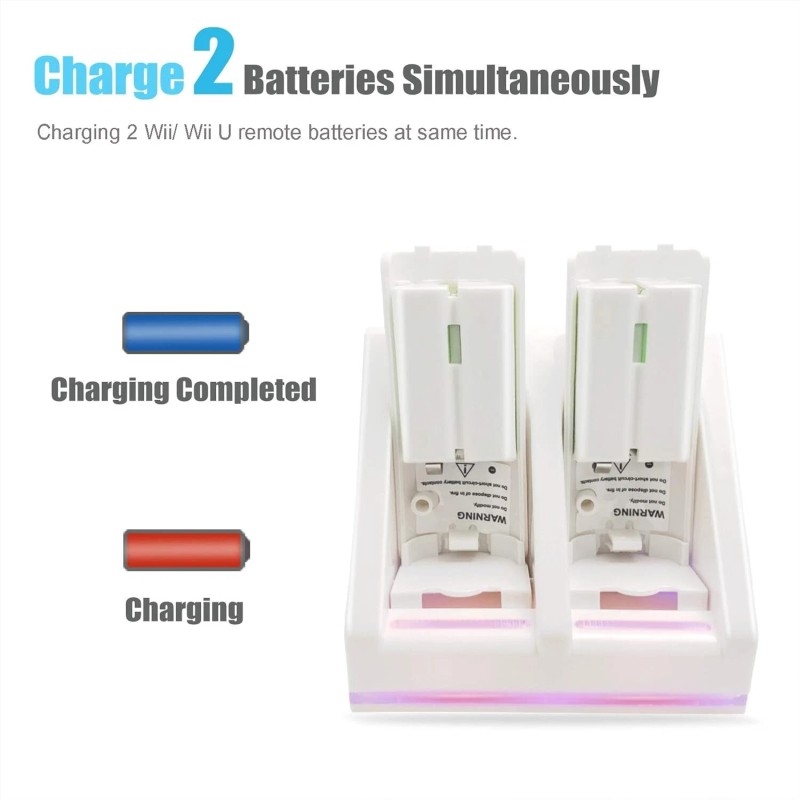 Unbranded New Rechargeable Battery Packs with Charger for Wii &